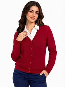 Women's Fashion <b>Cardigan</b> Button Front Knit Top Long Sleeve V-Neck Sweater <b>Lightweight</b> Cozy Layer Classic Casual Clothing - Product Image 2