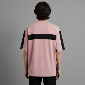 Men's Oversized Pink Black Contrast Short Sleeve O-Neck With <b>Flame</b> Logo Printed Letter Design Casual Street Style t <b>shirt</b> - Product Image 3