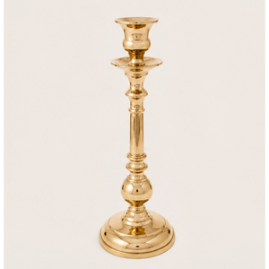 Ensemble de chandeliers vintage en laiton doré pour bougies coniques, idéal pour les tables de mariage, la décoration festive des repas et la décoration intérieure antique. - Product Image 1
