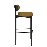 Chaise haute de style européen moderne, revêtement en tissu, pieds en métal, tabourets de bar de luxe en gros, pour restaurant en plein air