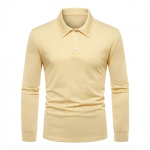 Camiseta de Manga Larga para Hombre, Transpirable, de Algodón, Estilo Casual Elegante, Camiseta de Manga Larga de Algodón de Lujo, Polo Casual para Hombre - Product Image 1