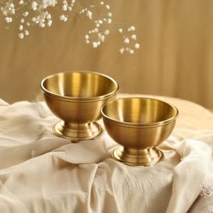 Handmade Solid Brass Dry Fruit Jar with <b>Lid</b> <b>Decorative</b> Storage Container for Home Kitchen Wedding Gift - Product Image 2