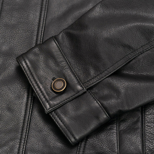 Vestes pour hommes en cuir véritable personnalisées, veste de cow-boy en cuir véritable avec fermeture éclair, veste de mode pour hommes - Product Image 5