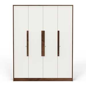 Armoire Maltein à 4 portes avec étagères et penderie, rangement pour vêtements de chambre à coucher, organisateur de placard, armoire de rangement - Product Image 1