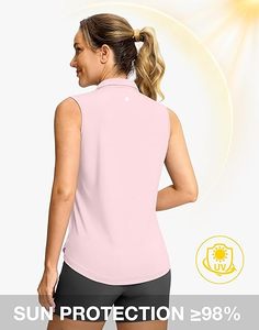 Débardeurs de golf personnalisés pour femmes avec logo, sans manches, anti-humidité, respirants, à ourlet incurvé, pour le tennis et les sports athlétiques - Product Image 2