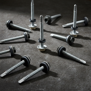 Tornillo Autorroscante de Cabeza Hexagonal con Arandela EPDM Adhesiva, Acero al Carbono, Rosca Gruesa, Galvanizado, Clase 4.8/6.8, Resistente a la Corrosión - Product Image 1