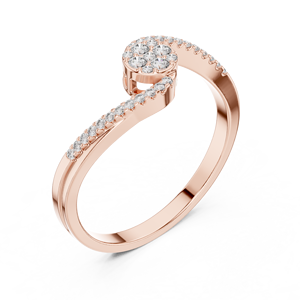 Anillo de Boda con Diamantes Redondos de 0.30 TCW en Oro Rosa de 14K |   Elegante Anillo con Racimo de Diamantes para Mujer, Joyería Nupcial - Product Image 1