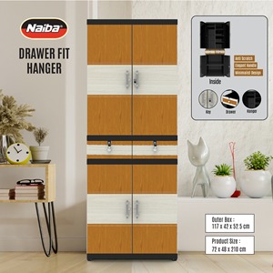 <b>Large</b> Capacity Plastic <b>Wardrobe</b> Cabinet with Drawer & Hanger for Clothing Storage Bedroom Furniture - Product Image 1