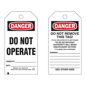 Panneau de signalisation routière flexible en PVC - Danger - Ne pas utiliser - Étiquette de sécurité LOTO pour le service de production - Product Image 1