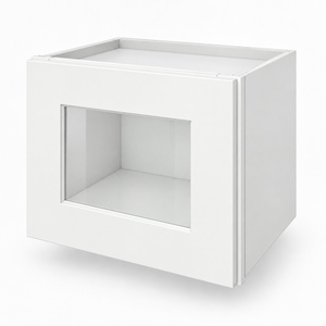 Gabinete de pared con puerta de vidrio de 15 x 12 pulgadas, blanco, estilo Shaker, hecho a medida, RTA, directo de fábrica en Vietnam - Product Image 2