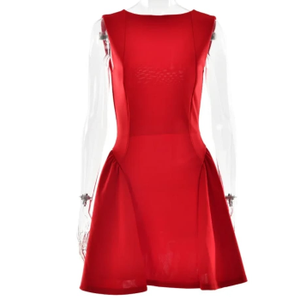 Vestido midi halter con botones, vestido vintage de tweed, vestido midi halter, vestido marrón con corte en A, vestido con cintura tipo corsé - Product Image 3