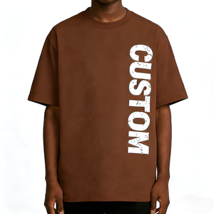 Camiseta Personalizada para Hombre, Talla Grande, 100% Algodón, Diseño de Paneles, 260 g/m², Estilo Urbano, Vintage, Lavada, Lisa, para Hombre - Product Image 5