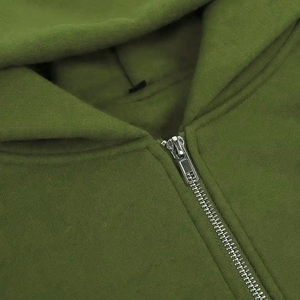 Sweat à capuche double couche en coton personnalisé avec logo, nouvelle mode, coupe ample, épais, zippé, en molleton bouclette brodé pour l'automne - Product Image 5