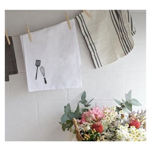 Best Quality Multi-purpose Soft Pure Grey White 100% Organic Cotton Heavyweight Customized Home <b>Kitchen</b> Custom Design Tea Towels - Product Image 6