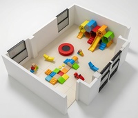 Parque Infantil Interior de Uso Comercial, Set de Juego Suave con Estructuras de Bloques de Plástico, Capacidad de 100-500 kg, para Área de Juegos Infantil, 800x600 mm