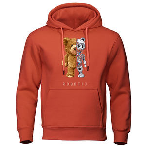 Nuevo divertido oso de peluche Robot Sudadera con capucha oso robótico ropa Casual con capucha hombres moda sudaderas polar de gran tamaño ropa informal suelta - Product Image 5