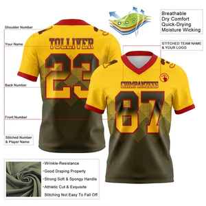 Camiseta de Fútbol Personalizada de Secado Rápido, Mezcla de Algodón y Poliéster, Cuello en V, Manga Corta, Unisex, para Adultos, con Impresión de Nombre y Número, Talla XXXL - Product Image 4
