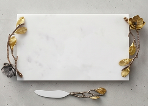 Elegant Floral Design <b>Cheese</b> <b>Knife</b> <b>Set</b> With Marble Board And Metal Handle For Kitchen Use Home Use Tableware And Hotel Use - Product Image 4