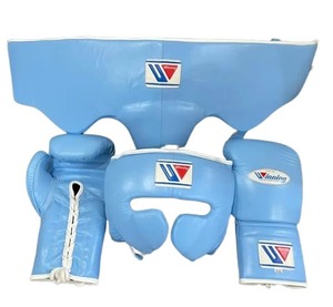 Ensemble de sparring de boxe professionnel personnalisé bleu ciel, en cuir de vachette véritable, pour la boxe et la salle de sport - Product Image 6