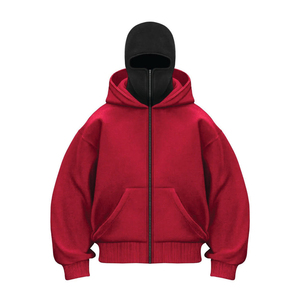 Sudadera con capucha tipo balaclava unisex de algodón y poliéster, estilo urbano, con cremallera completa, para hombre. - Product Image 3