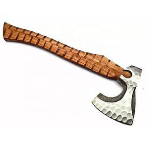 Hache de survie multi-usage artisanale en acier industriel à haute teneur en carbone, manche en bois de rose, cuir, 1,5 kg - Product Image 1