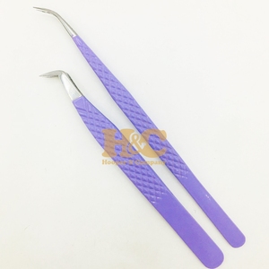 Pinzas Curvas Profesionales de 65 Grados, Pinzas Antideslizantes de Acero Inoxidable, Pinzas Afiladas para Extensión de Pestañas, Volumen Sostenible - Product Image 1