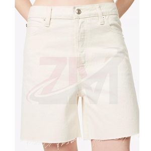 Shorts de Mezclilla de Cintura Media para Mujer, Color Sólido, Casuales, Transpirables, Corte Regular, con Detalle de Botones - Product Image 4