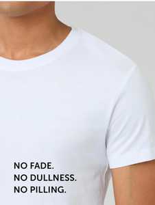 T-shirt blanc uni à col rond et manches courtes pour homme, coupe classique, décontracté - Product Image 2