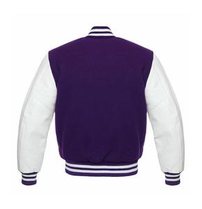 Wholesale 2025 High Quality Custom Logo Baseball Letterman Jackets Black Wool Leather Sleeve Unisex Winter Print Design <b>Men</b> - Product Image 2