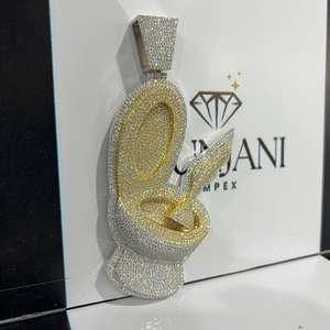 Colgante Hip Hop Chapado en Oro con Corte de Pera Personalizado, Certificado IGI, VVS, Joyería Fina para Hombre, Pasa Prueba de Diamante, Forma de Letra, Fiesta - Product Image 2