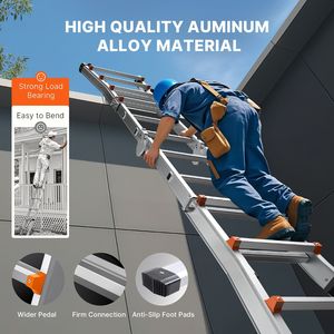 13 FT <b>Telescoping</b> <b>A</b>-<b>Frame</b> Extension <b>Ladder</b> Multi-Function for Home & Homework - Product Image 6