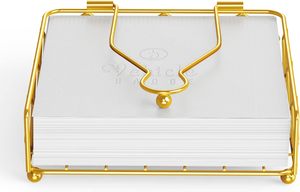 Napkin Holder Flat Paper Towel Dispenser with Weighted Arm Metal Wire Tissue Storage Basket Tabletop Kitchen <b>Caddy</b> Organizer - Product Image 6
