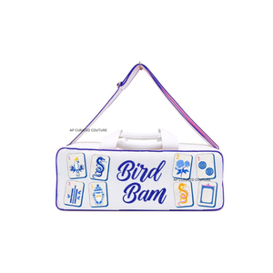 Bolsa de lona bordada Mahjong Or Bust con diseño de dragón, hecha a mano con cuentas, bolsa de viaje con cierre de cremallera, bolsas casuales de Mahjong - Product Image 4