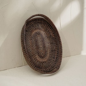 Rattan serving trays with handles stylish wooden tray set kitchen <b>tabletop</b> decor <b>storage</b> supplies - Product Image 5