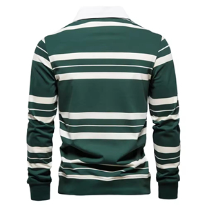 เสื้อโปโลแขนยาวผู้ชาย บริการรับผลิตแบบ OEM เสื้อโปโลคอปกเปล่า ปักโลโก้ตามสั่ง เสื้อโปโลแขนยาวสำหรับผู้ชาย - Product Image 3