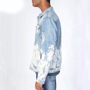 Chaqueta de Mezclilla para Hombre, Estilo Urbano Azul Claro, Última Moda, Nueva Llegada, Color Personalizado, Algodón y Poliéster, Venta al Por Mayor - Product Image 5