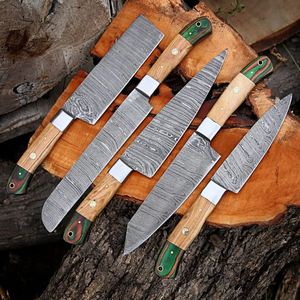 Coffret de couteaux de chef LEGACY BLADES en acier Damas fait main, 5 pièces, couteaux de cuisine professionnels, manche en bois, fournisseur - Product Image 6