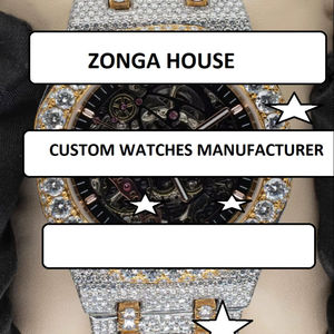 Montre mécanique analogique pour homme en acier inoxydable pur avec verre Moissanite, style Hip Hop Bust Iced, sport, affaires, antique, vente en gros - Product Image 4