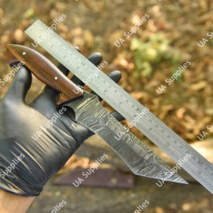 Couteau de chasse tactique multifonctionnel à lame fixe en acier Damas de haute qualité, manche ergonomique en bois de rose naturel, pleine longueur de lame - Product Image 3