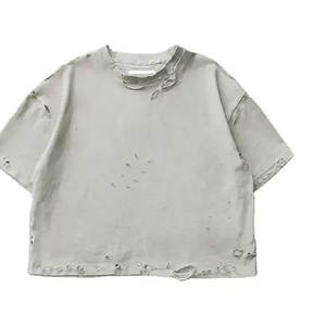 Camiseta Corta Holgada para Mujer, Estilo Vintage, Lavado Ácido, con Estampado, Nueva Colección 2024 - Product Image 4