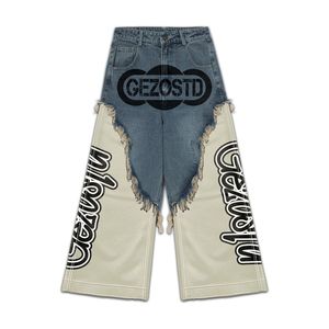 Pantalones Vaqueros Personalizados con Efecto Desgastado, Lavado Ácido, Patchwork, Estilo Urbano, Ajuste de Tela, Longitud, Cintura y Cierre de Botones - Product Image 2