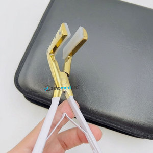 Outils de coiffure professionnels en acier inoxydable écologiques pour extensions de cheveux, pince à ruban adhésif or blanc avec logo personnalisé pour cheveux - Product Image 3