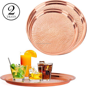 Plateau de chargement écologique en métal et cuivre Ensemble de service élégant et personnalisable pour dîner 2 meilleurs planificateurs d'événements - Product Image 2