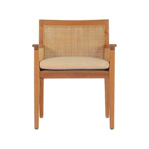 Sillón de comedor de madera de teca de alta calidad con asiento tejido natural, duradero para proyectos de mobiliario para restaurantes, cafeterías y hoteles, y venta al por menor. - Product Image 5