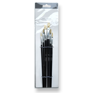 Ensemble de pinceaux <span class=keywords><strong>à</strong></span> poils plats 577 poils naturels avec poignée noire peinte fournisseur de pinceaux d'artiste pour les loisirs, l'artisanat et l'utilisation scolaire - Product Image 6