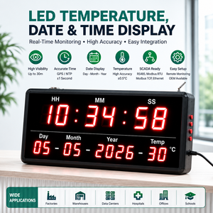 Pantalla LED Industrial para Temperatura, Fecha y Hora |   Monitoreo en Tiempo Real |   Sincronización GPS/NTP |   OEM Disponible - Product Image 1
