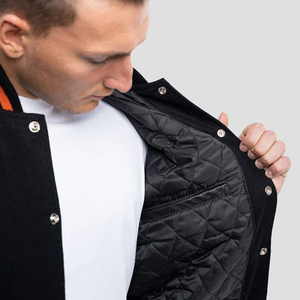 High Quality <b>Men's</b> Varsity <b>Jacket</b> <b>Men</b> Chenille Embroidery Leather Sleeves Baseball Letterman Varsity Customizable <b>Jackets</b> - Product Image 3