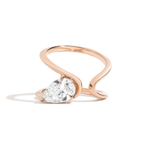 1.5 Ct Lab Grown Pear Cut Diamond <b>Open</b> Wrap <b>Ring</b> for Women 14K 10K White Gold Minimalist Engagement & Party Gift Jewelry - Product Image 3