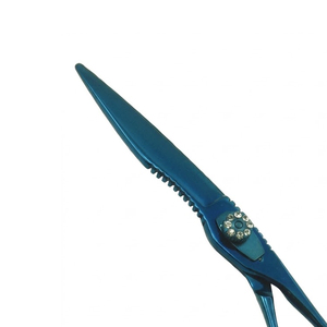 Hot Sale Blue Titanium Coated Hair Scissors Straight Razor Cutting <b>Shears</b> for Barber Salon Haircut Manufacture In Pakistan - Product Image 6