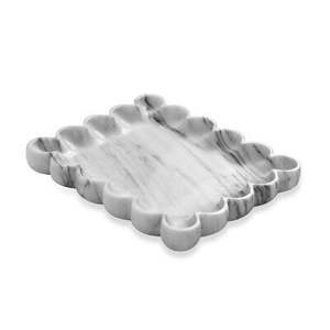 Grand plateau de service rond en marbre avec finition haut de gamme pour centre de table de salon et solution de service pratique - Product Image 5